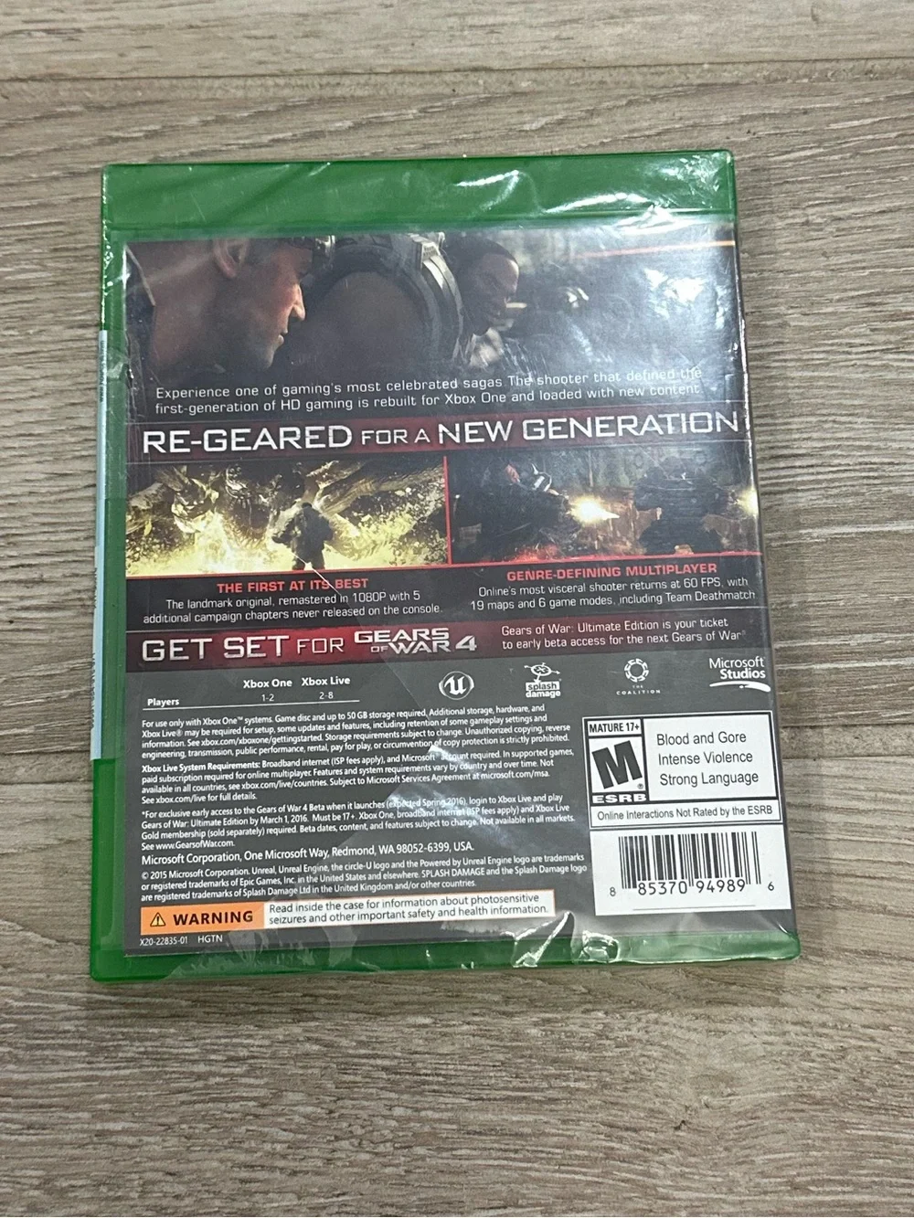 XBOX One “Gears Of War: Ultimate Edition” Video Game